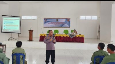 Sat Binmas Polres Pringsewu Berikan Penyuluhan Peningkatan Kapasitas Sat Linmas