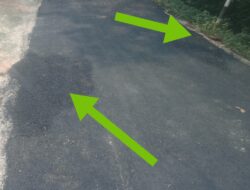 Baru Selesai Bangunan Latasir di Ruas Jalan Sukamulya Sudah Merotol