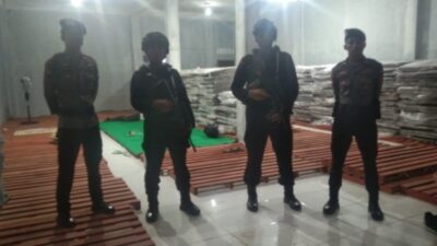 Polres Bima Kota Perkuat Pengamanan Gudang Logistik KPU Menjelang Pemilu 2024