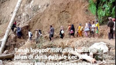 Masyarakat Patialo Minta Pemerintah Mandailing Natal Segera dapat Atasi Longsoran Tanah Tutupi Bahu Jalan