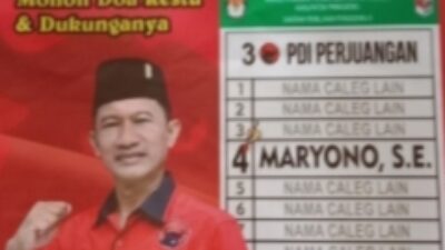 MARYONO,SE.,Caleg DPRD Kabupaten Pringsewu No Urut 4 (Partai PDIP) : Mari Sukseskan Pemilu 2024 dengan Aman dan Damai