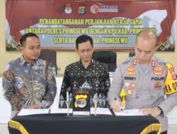 Polres Pringsewu, KPU, dan Bawaslu Resmi Jalin Kerjasama Penyelenggaraan dan Pengawasan Pemilu 2024