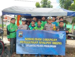 Sosialisasikan Larangan Penggunaan Knalpot Tidak Standar, Sat Lantas Polres Pekalongan Sasar Driver Ojol