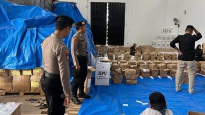 Polres Pringsewu Perketat Pengamanan Obyek Vital Pemilu Jelang Pemungutan Suara