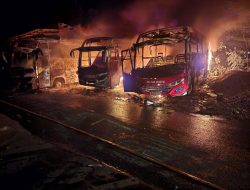 Kebakaran di Pekalongan, Tiga Bus Margomulyo Terbakar Kerugian Mencapai Miliaran Rupiah