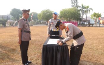 Polres Banyuasin Gelar Sertijab Sejumlah Pejabat, Kapolres Banyuasin Tekankan Profesionalitas dan Pengabdian