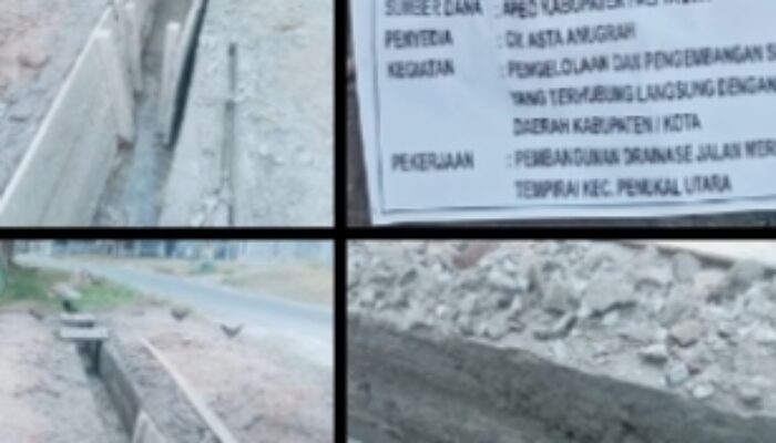 Proyek Drainase Tempirai Jadi Sorotan, Kondisi Coran Tuai Pertanyaan