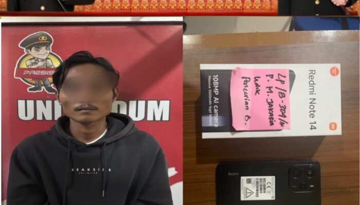 Dua HP Raib Saat Pemilik Tidur, Polisi Tangkap Pria di Talang Ubi